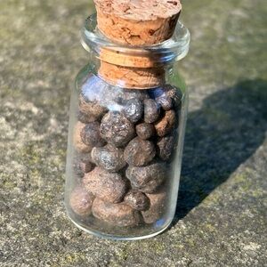 Natural Almandine Garnets in a Cork Top Jar.